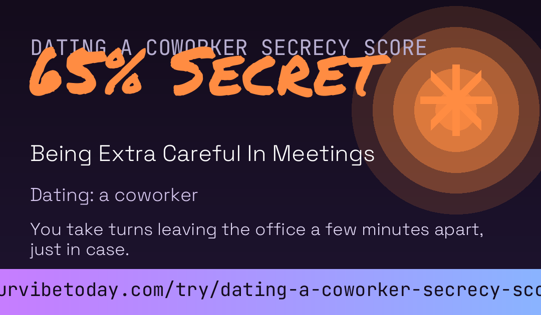 Dating A Coworker Secrecy Score card preview