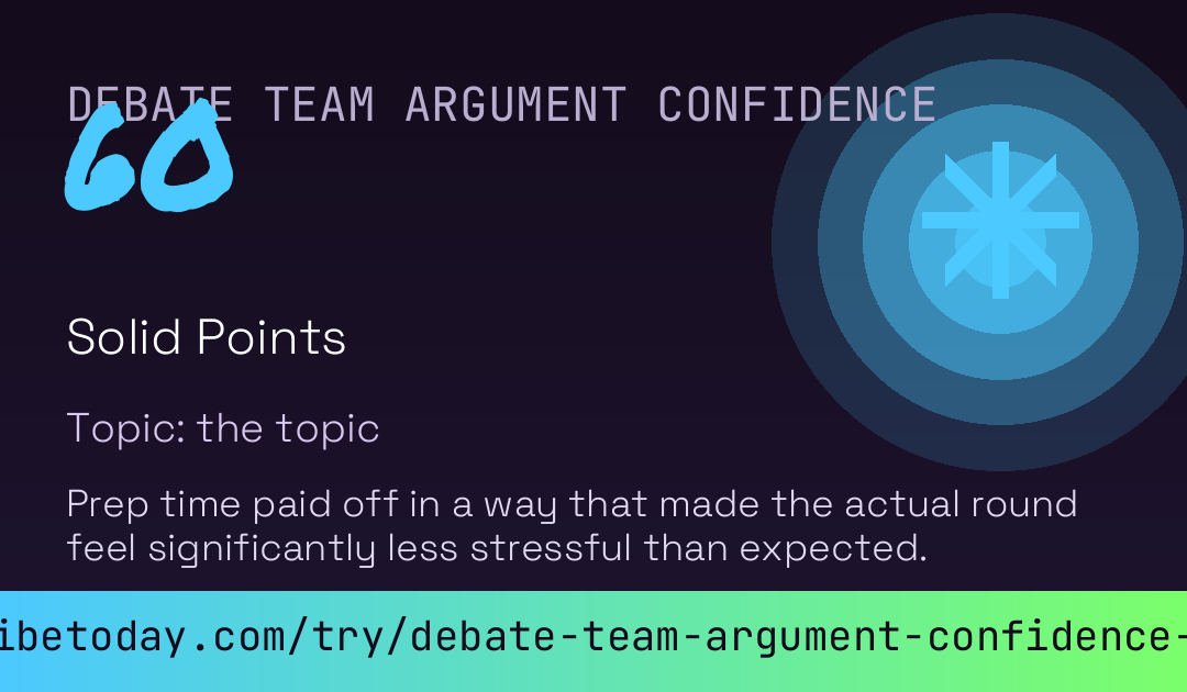 Debate Team Argument Confidence Score card preview