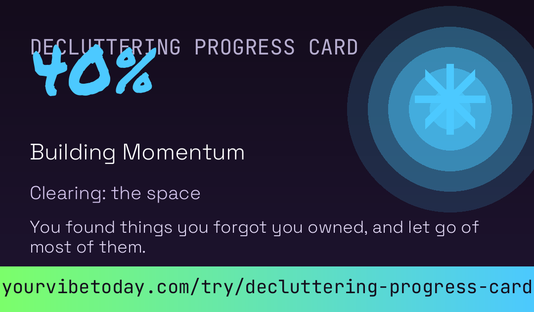 Decluttering Progress Card card