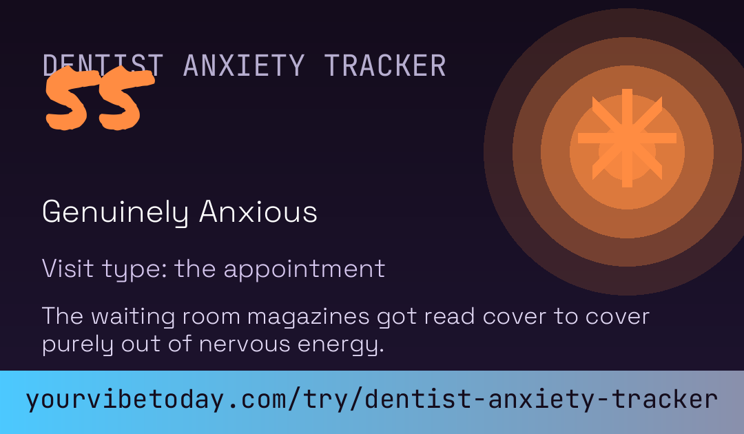Dentist Anxiety Tracker card preview