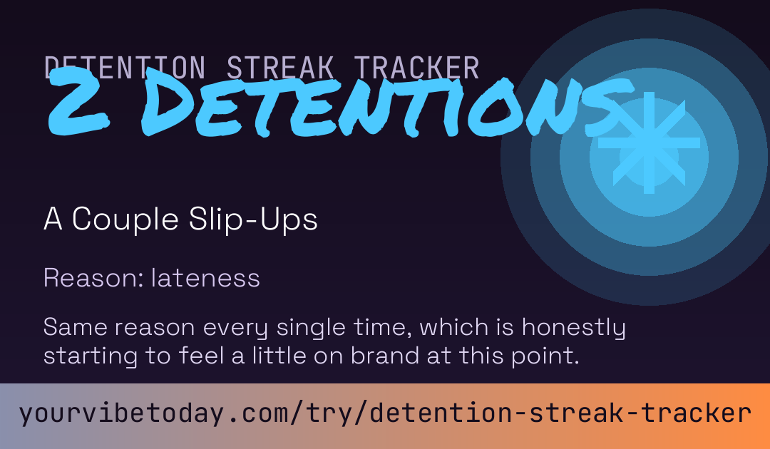 Detention Streak Tracker card