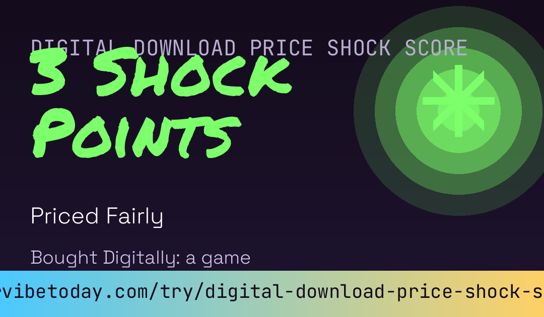 Digital Download Price Shock Score card preview