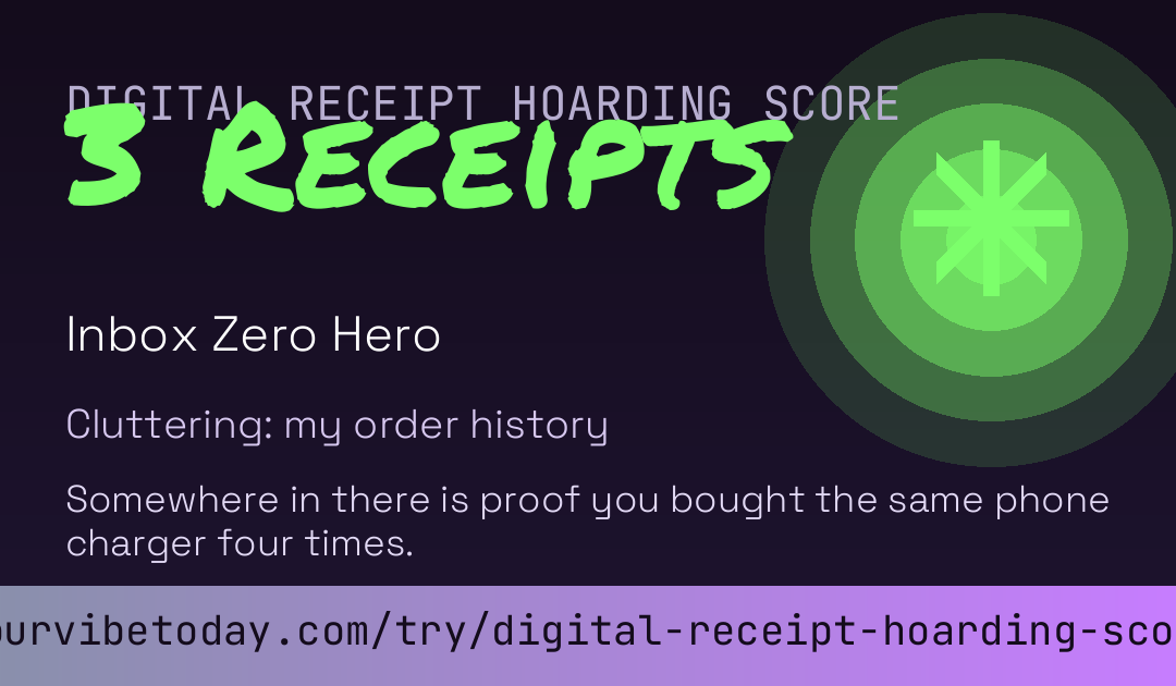 Digital Receipt Hoarding Score card