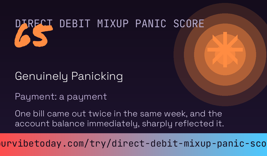 Direct Debit Mixup Panic Score card