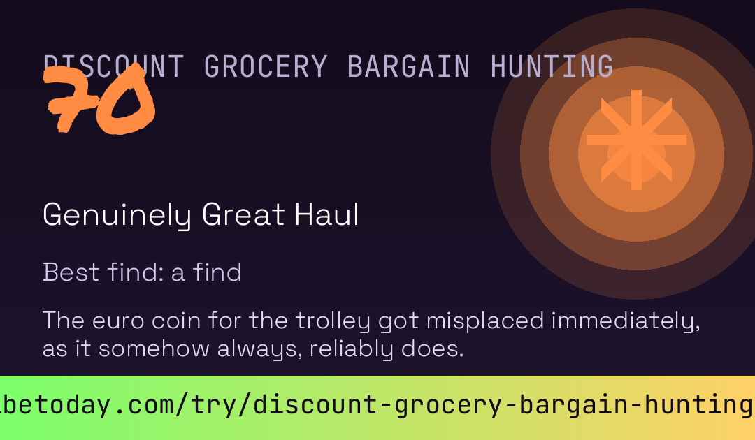 Discount Grocery Bargain Hunting Score card