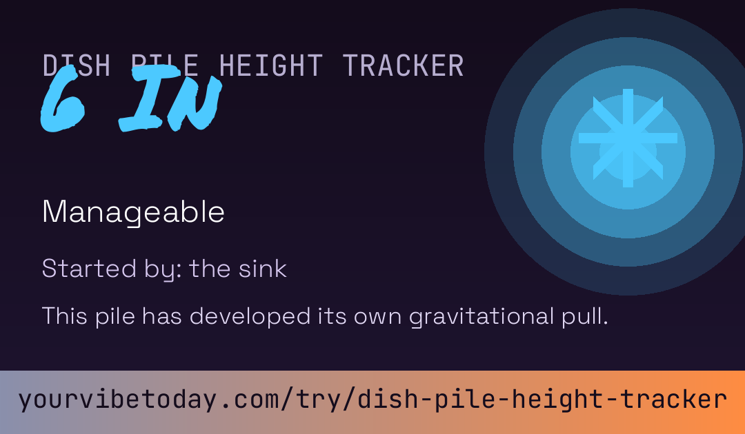 Dish Pile Height Tracker card