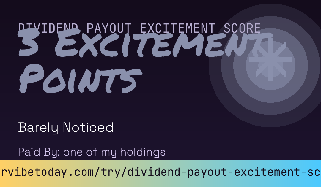 Dividend Payout Excitement Score card preview