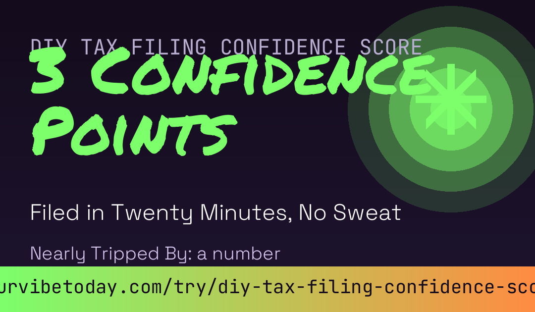DIY Tax Filing Confidence Score card