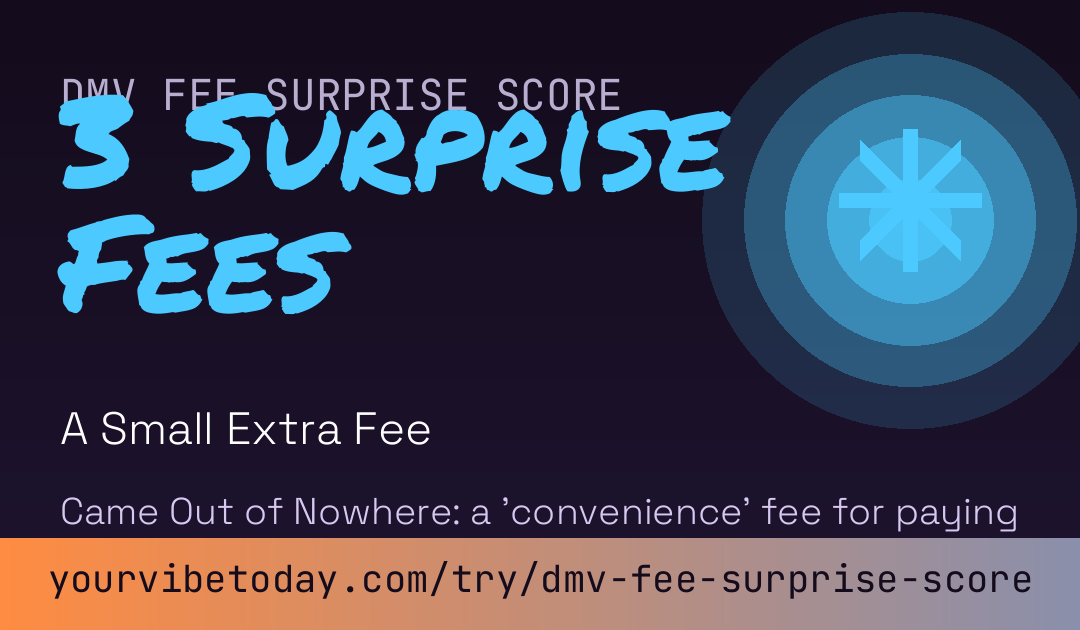 DMV Fee Surprise Score card