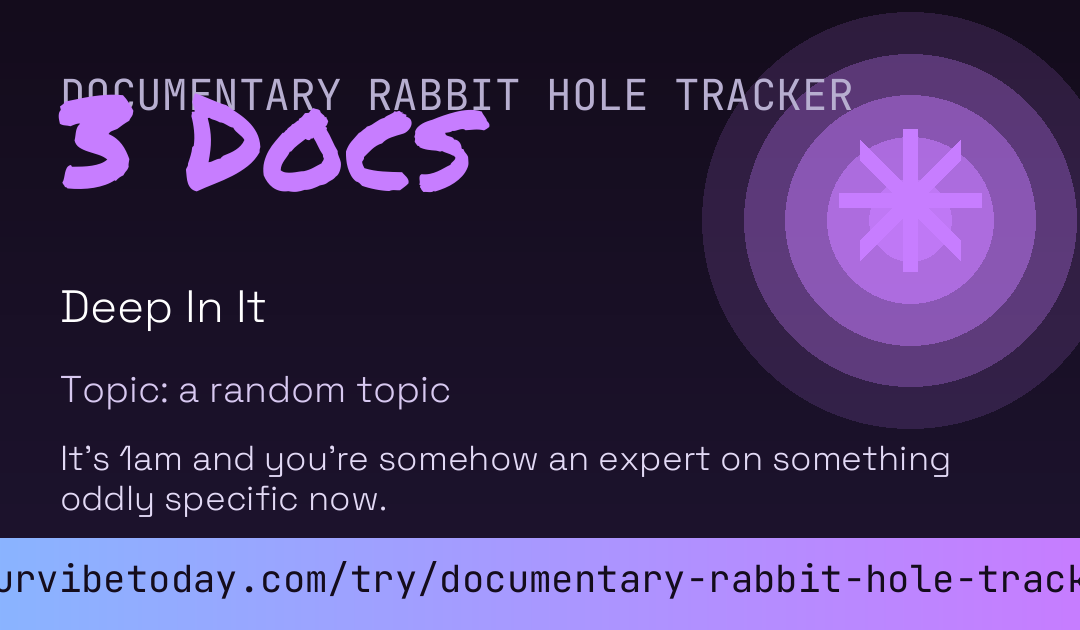 Documentary Rabbit Hole Tracker card preview