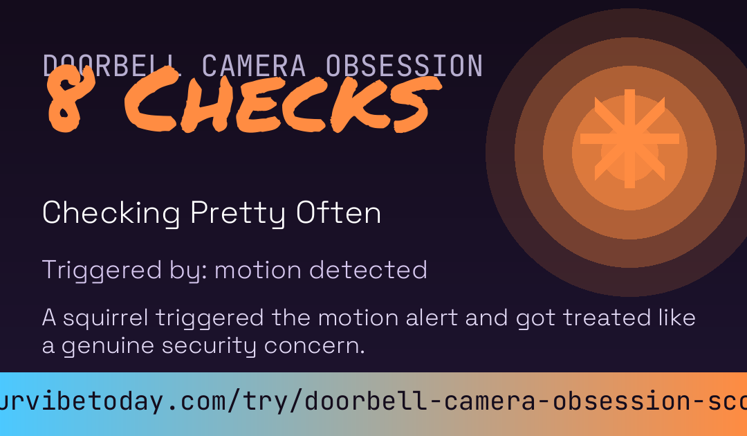 Doorbell Camera Obsession Score card
