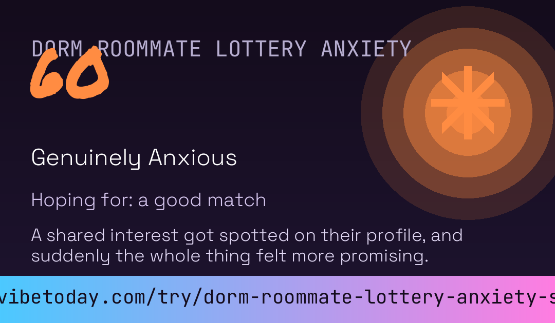 Dorm Roommate Lottery Anxiety Score card preview