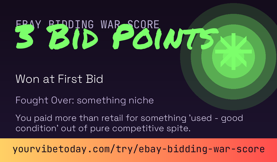 eBay Bidding War Score card preview