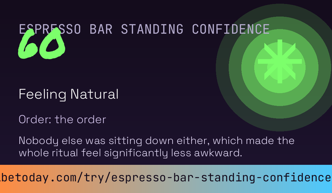 Espresso Bar Standing Confidence Score card preview