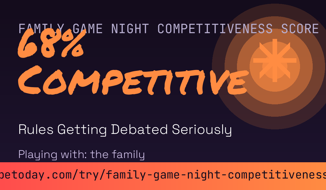 Family Game Night Competitiveness Score card preview