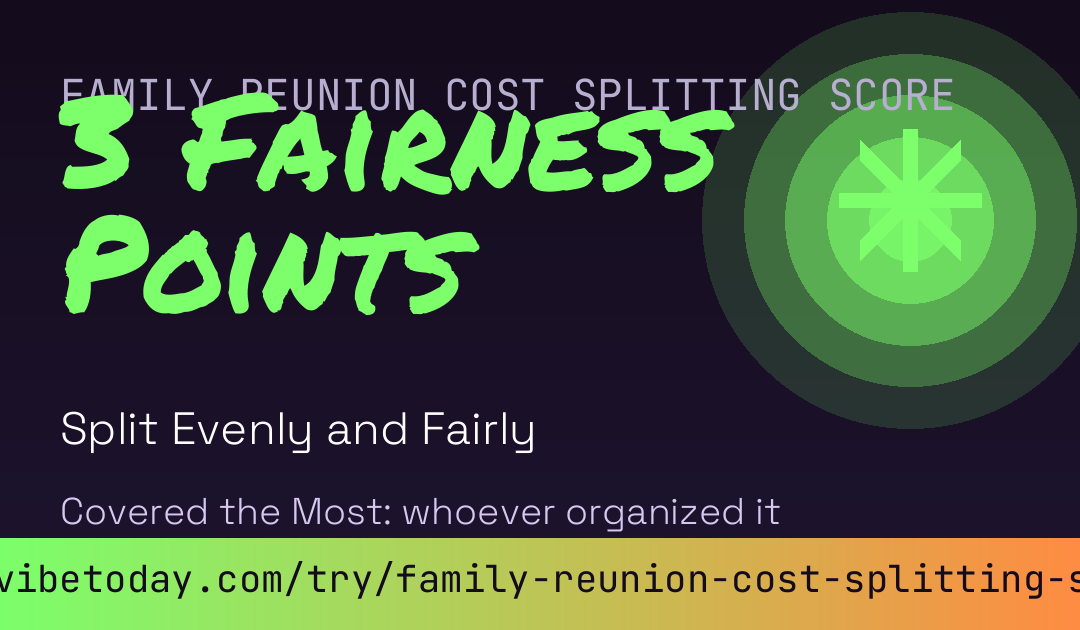 Family Reunion Cost Splitting Score card preview