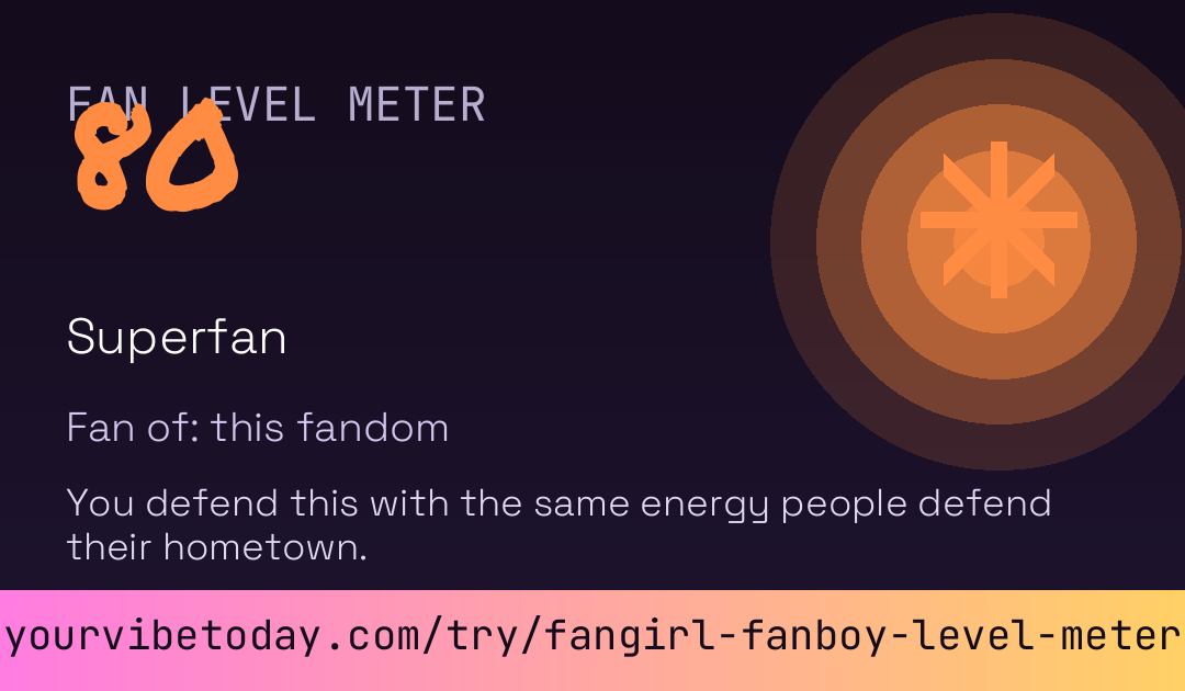 Fangirl/Fanboy Level Meter card