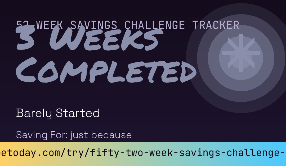 52-Week Savings Challenge Tracker card