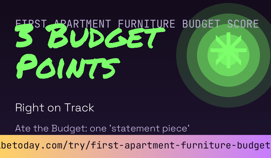 First Apartment Furniture Budget Score card preview