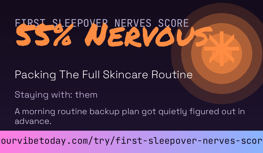 First Sleepover Nerves Score card preview