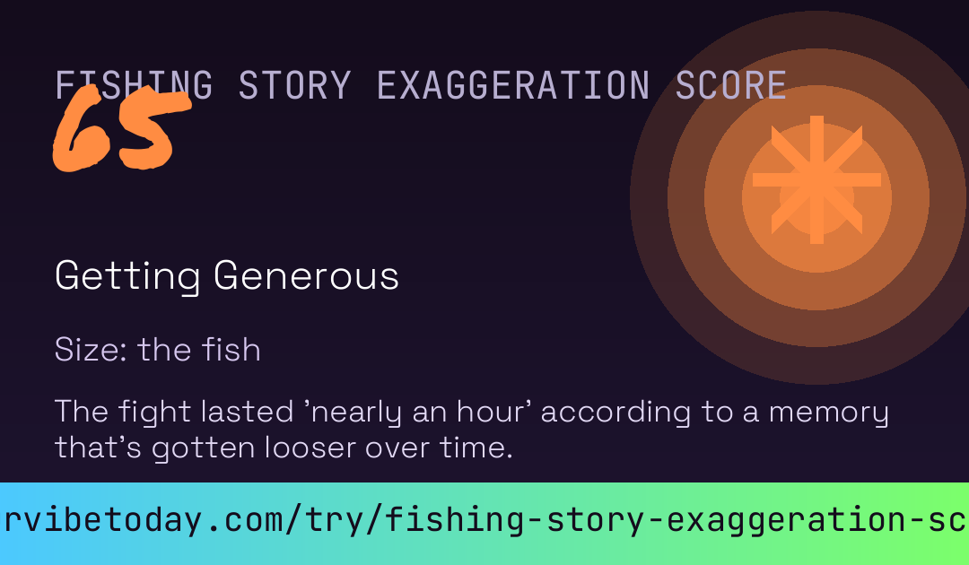 Fishing Story Exaggeration Score card preview