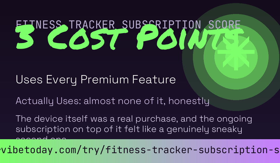 Fitness Tracker Subscription Score card preview