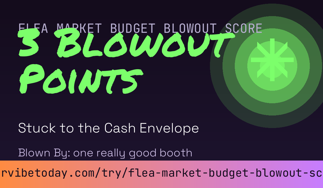 Flea Market Budget Blowout Score card