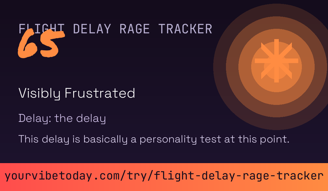 Flight Delay Rage Tracker card