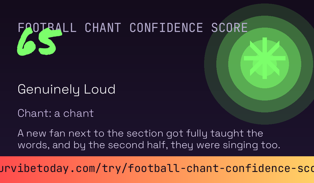 Football Chant Confidence Score card preview
