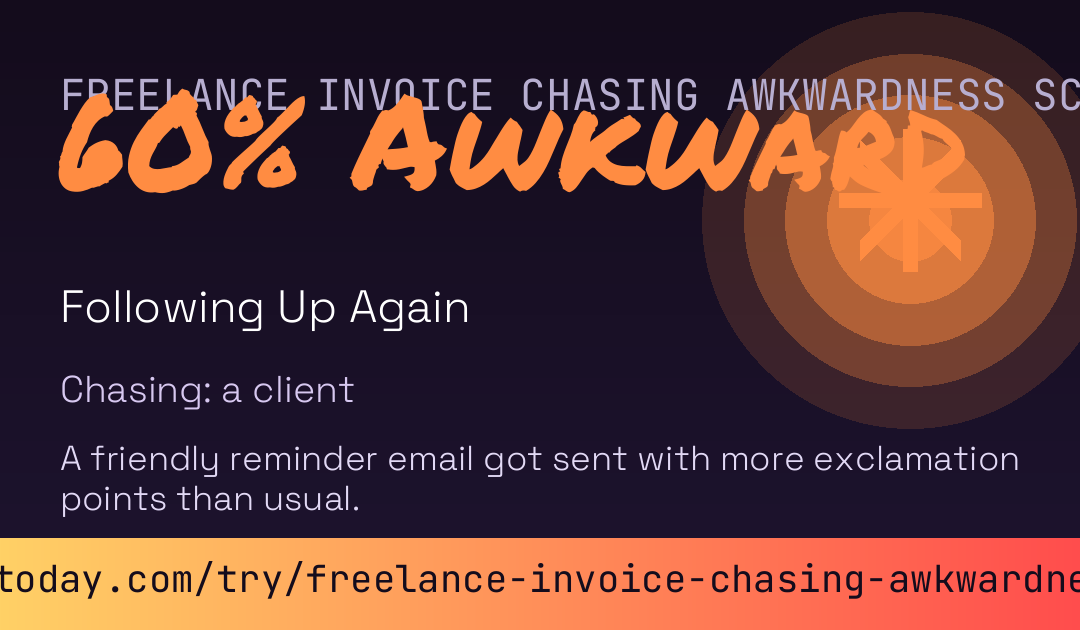 Freelance Invoice Chasing Awkwardness Score card