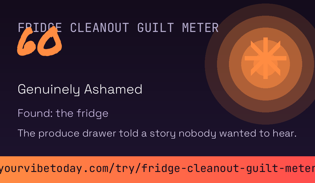 Fridge Cleanout Guilt Meter card