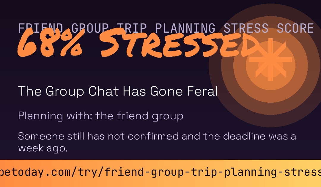 Friend Group Trip Planning Stress Score card