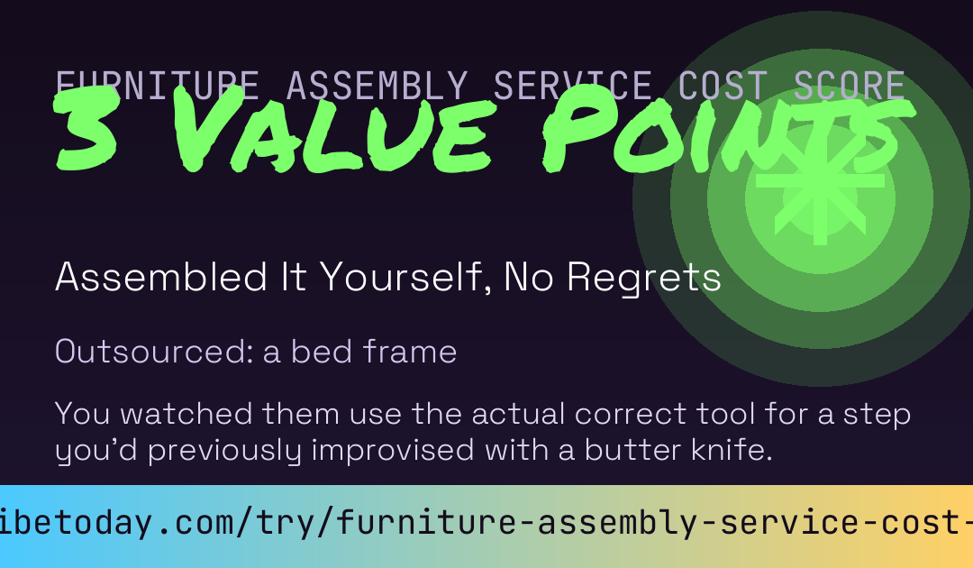 Furniture Assembly Service Cost Score card preview