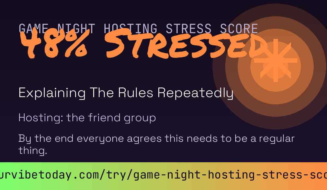 Game Night Hosting Stress Score card preview