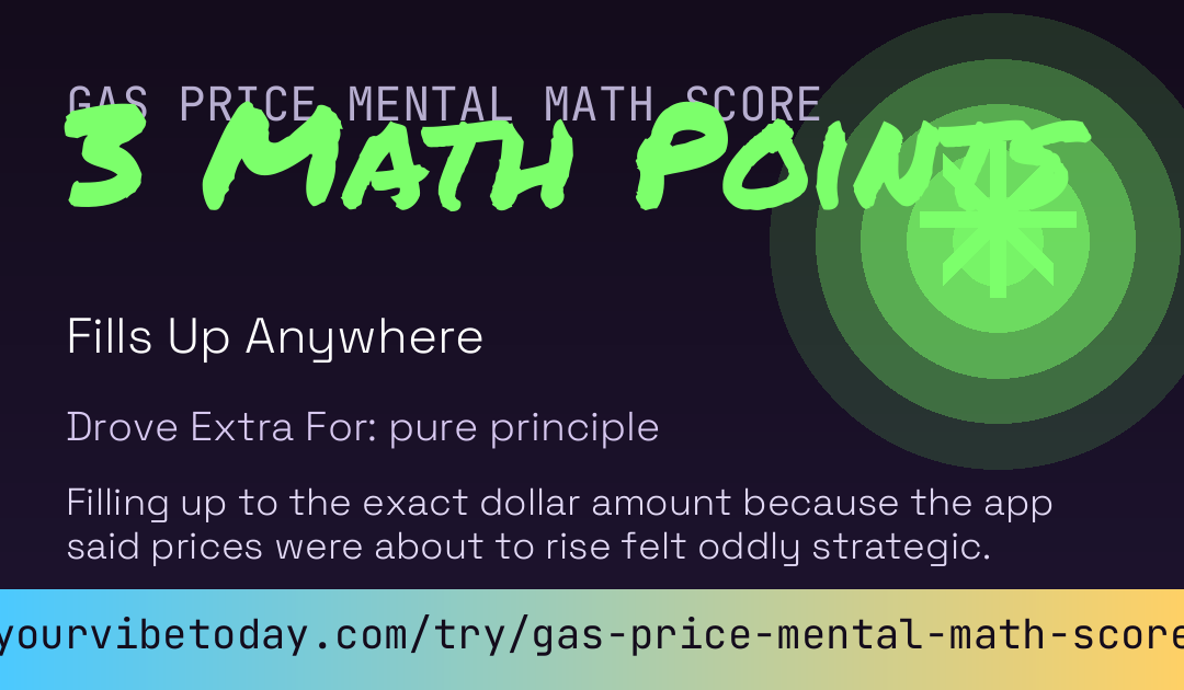 Gas Price Mental Math Score card preview