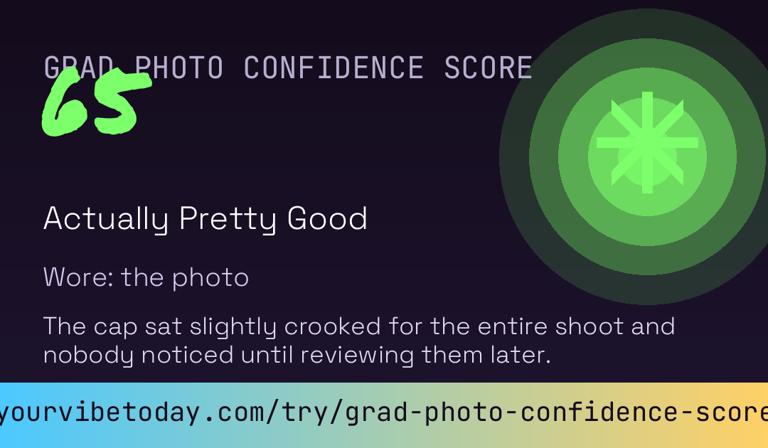 Grad Photo Confidence Score card