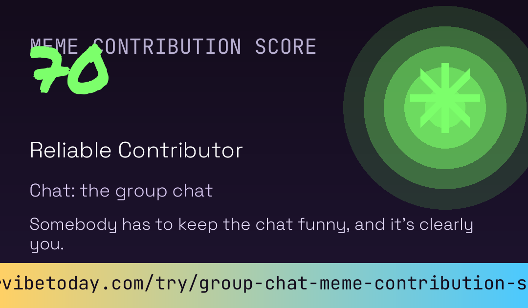 Group Chat Meme Contribution Score card