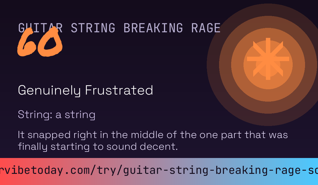 Guitar String Breaking Rage Score card