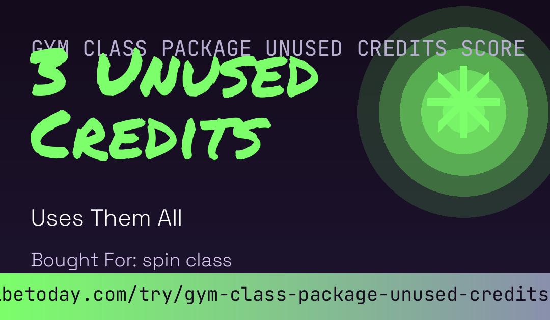 Gym Class Package Unused Credits Score card preview