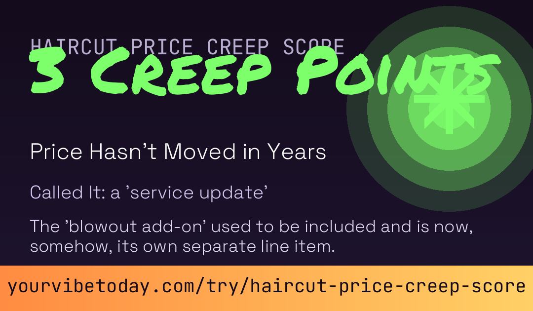 Haircut Price Creep Score card