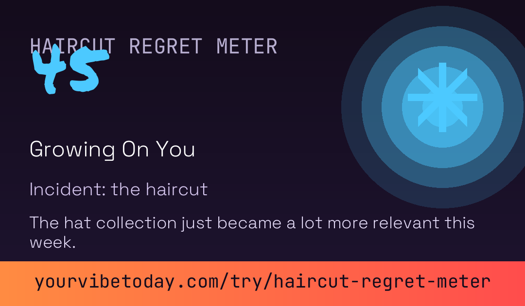 Haircut Regret Meter card