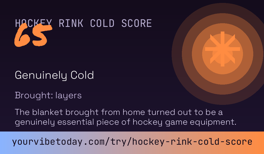 Hockey Rink Cold Score card