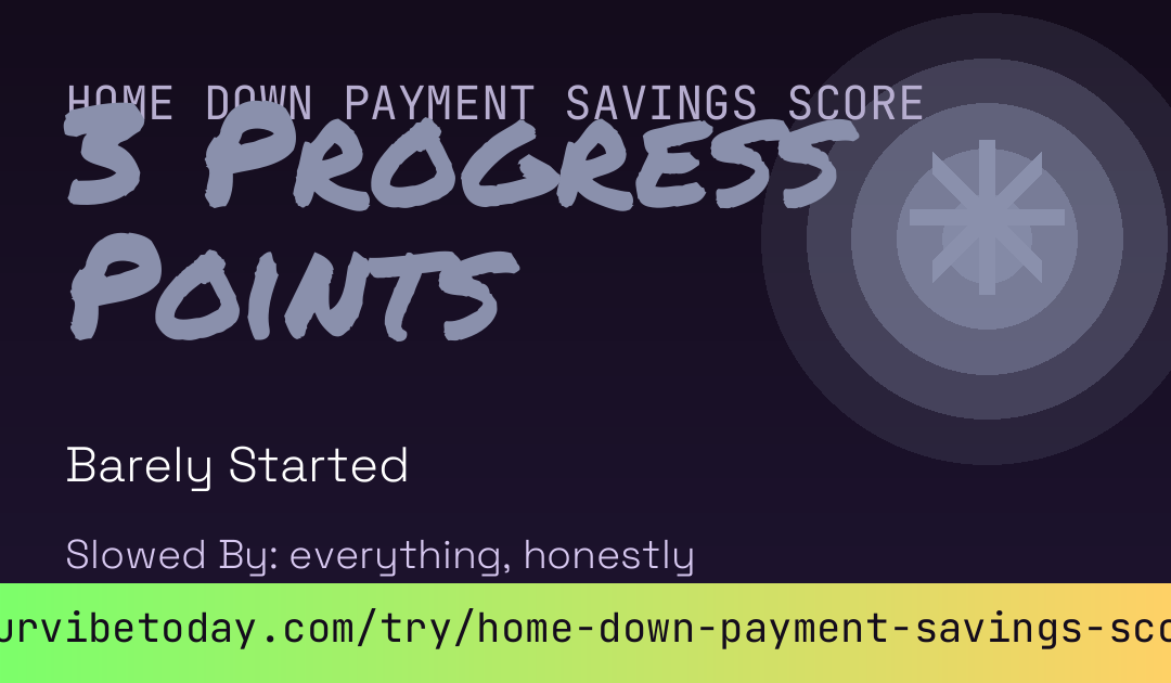 Home Down Payment Savings Score card preview