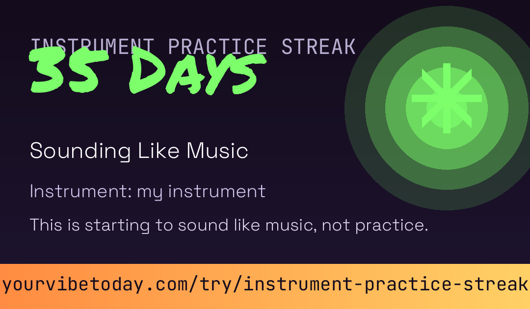 Instrument Practice Streak card