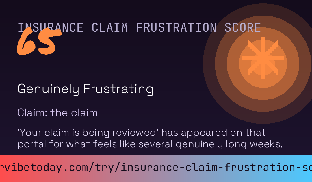 Insurance Claim Frustration Score card preview