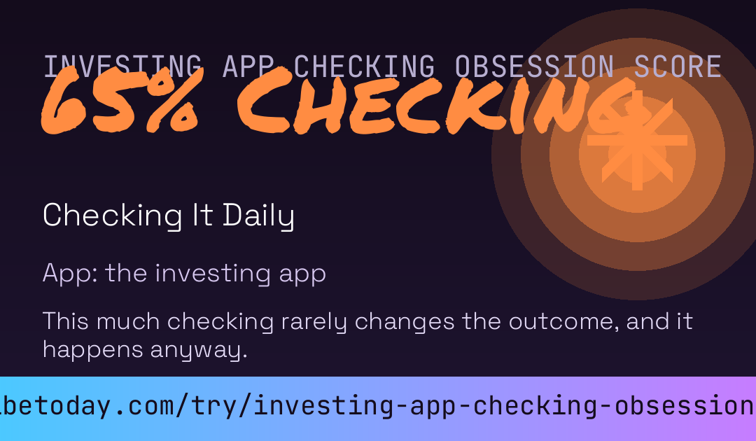 Investing App Checking Obsession Score card