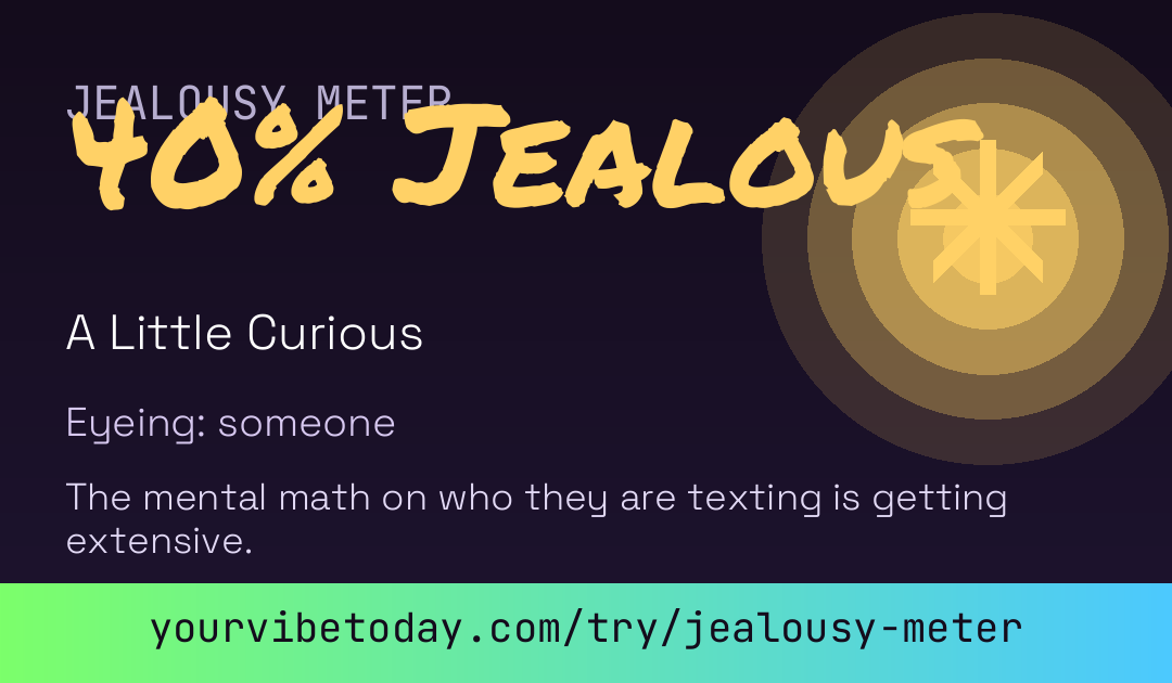 Jealousy Meter card