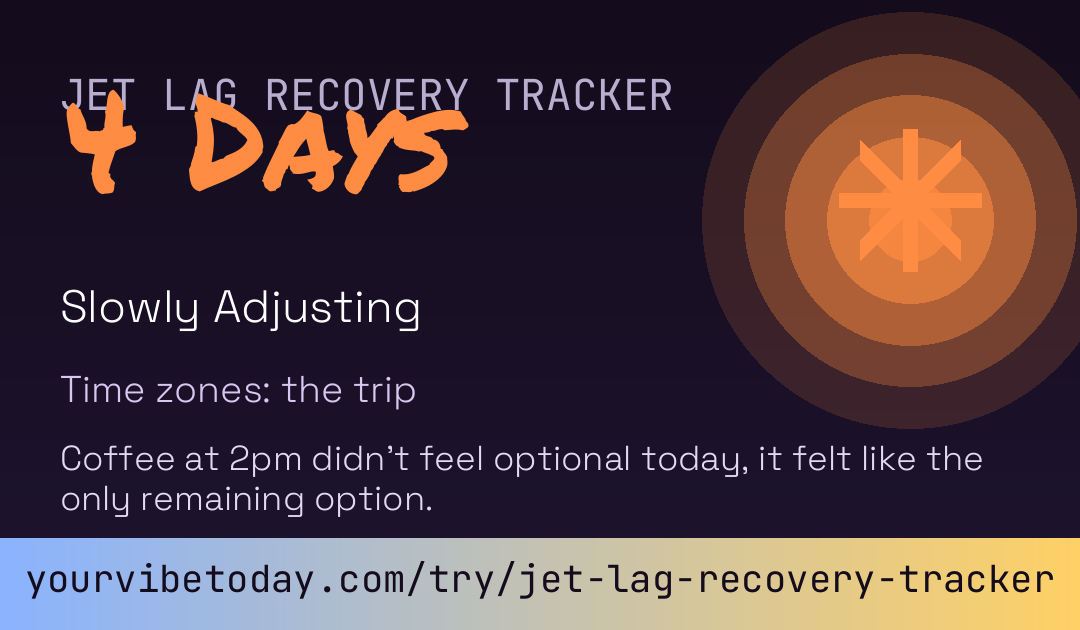 Jet Lag Recovery Tracker card