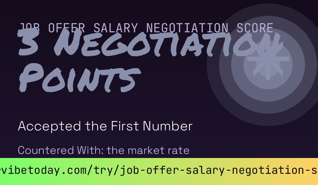Job Offer Salary Negotiation Score card preview