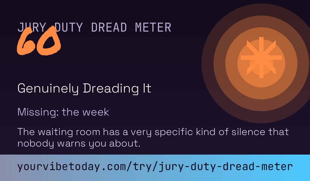 Jury Duty Dread Meter card